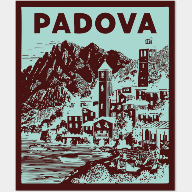 Padua Italy - Retro Mountain Scenery Wall Art by TuncGK