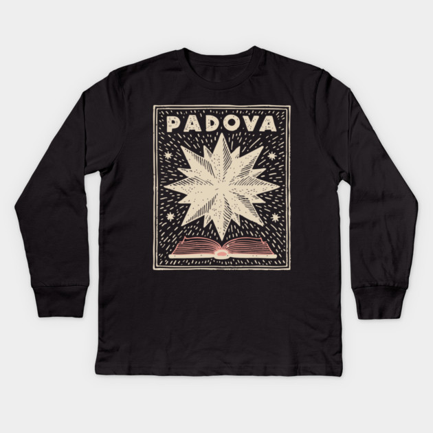 Padua Italy - Minimalist Star Linework Kids Long Sleeve T-Shirt by TuncGK