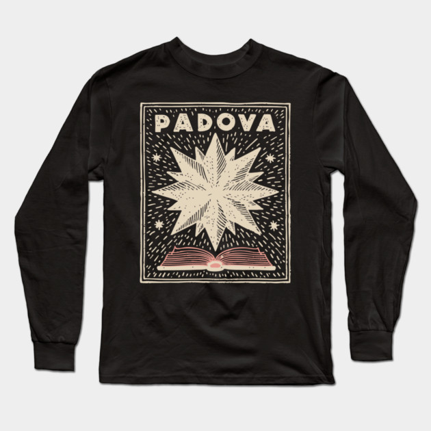 Padua Italy - Minimalist Star Linework Long Sleeve T-Shirt by TuncGK