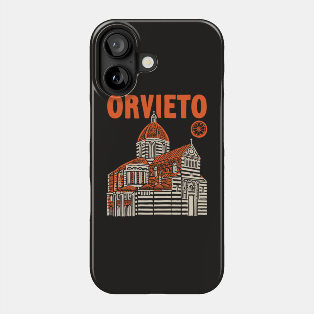 Orvieto Italy - Vintage Graphic Travel Poster Phone Case by TuncGK