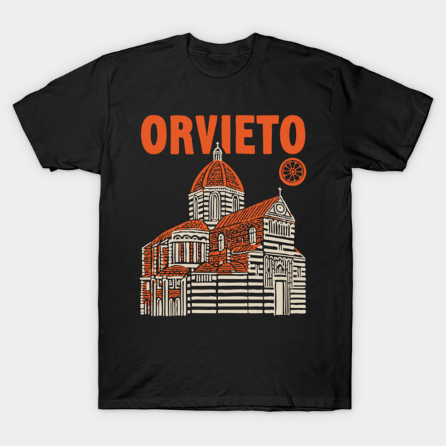 Orvieto Italy - Vintage Graphic Travel Poster T-Shirt by TuncGK