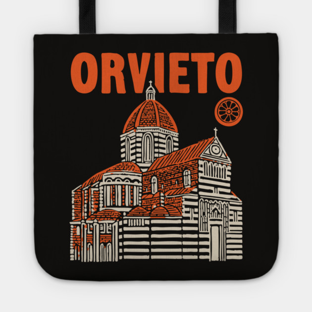 Orvieto Italy - Vintage Graphic Travel Poster Tote by TuncGK