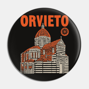 Orvieto Italy - Vintage Graphic Travel Poster Pin