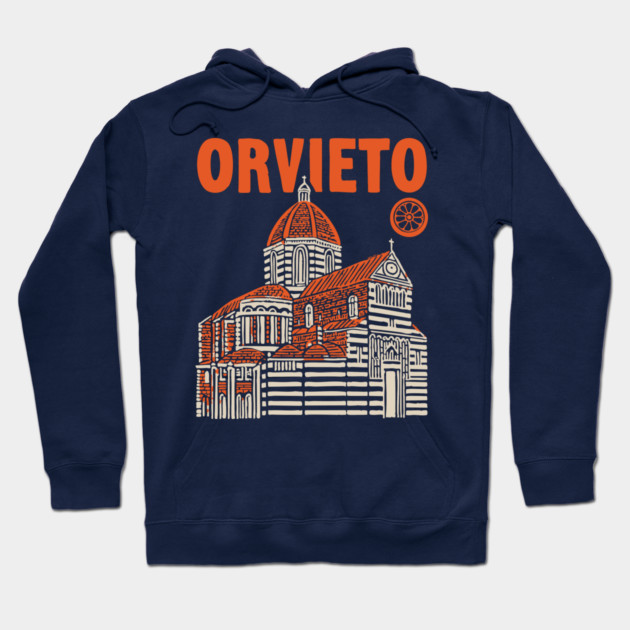 Orvieto Italy - Vintage Graphic Travel Poster Hoodie by TuncGK