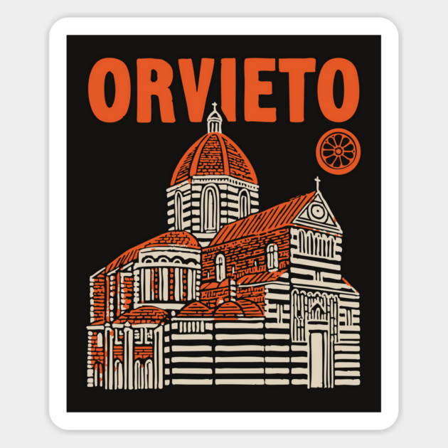 Orvieto Italy - Vintage Graphic Travel Poster Magnet by TuncGK