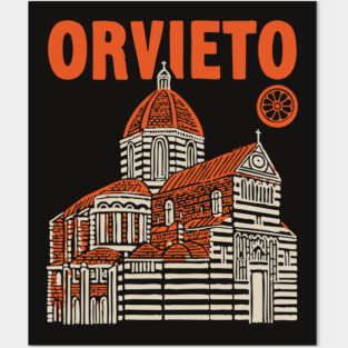 Orvieto Italy - Vintage Graphic Travel Poster Posters and Art