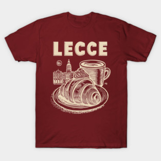 Lecce Italy - Minimalist Breakfast Linework T-Shirt