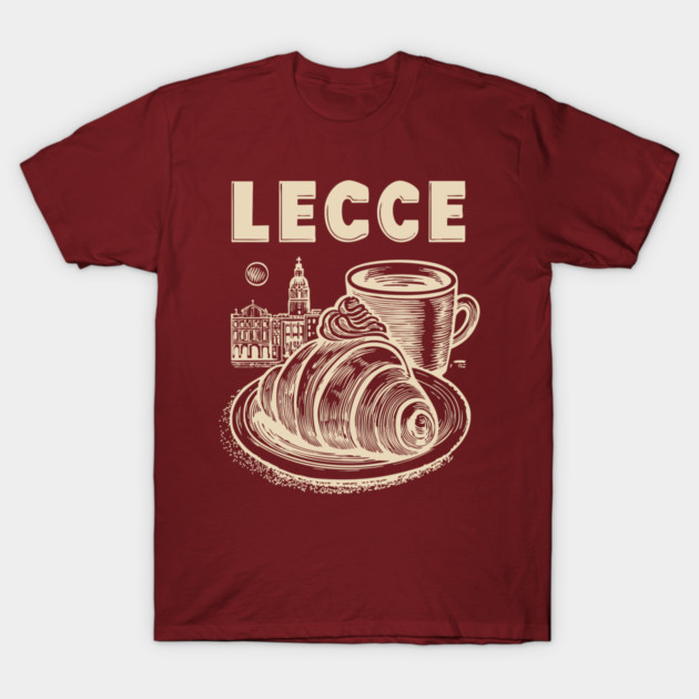 Lecce Italy - Minimalist Breakfast Linework T-Shirt by TuncGK