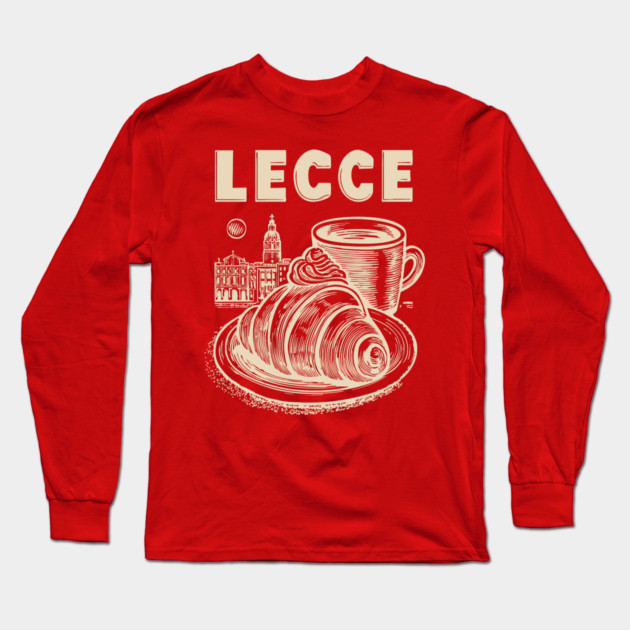 Lecce Italy - Minimalist Breakfast Linework Long Sleeve T-Shirt by TuncGK