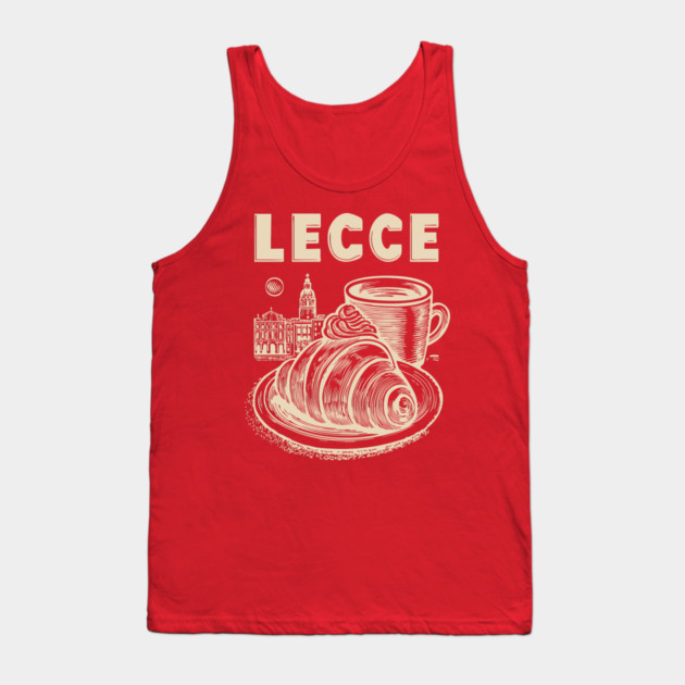 Lecce Italy - Minimalist Breakfast Linework Tank Top by TuncGK