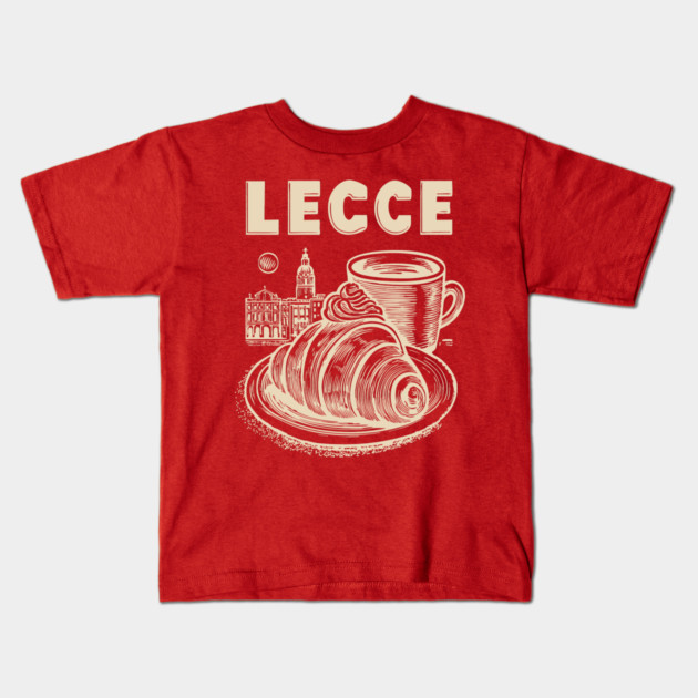 Lecce Italy - Minimalist Breakfast Linework Kids T-Shirt by TuncGK