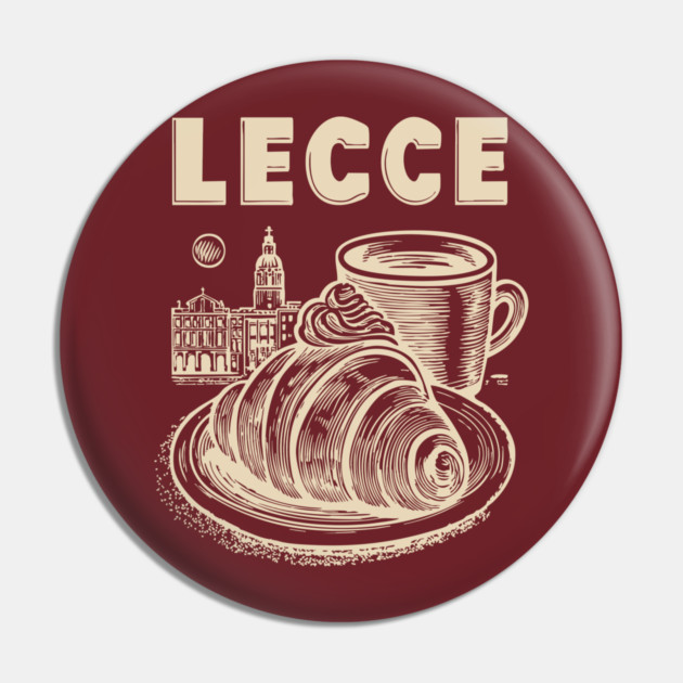 Lecce Italy - Minimalist Breakfast Linework Pin by TuncGK