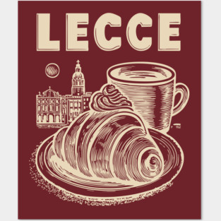 Lecce Italy - Minimalist Breakfast Linework Posters and Art