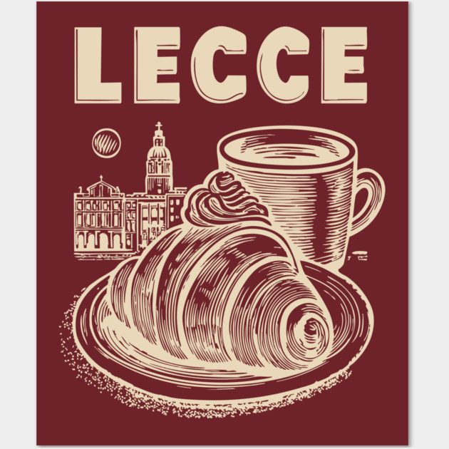 Lecce Italy - Minimalist Breakfast Linework Wall Art by TuncGK