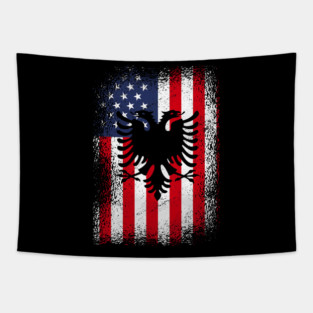 America Albania Eagle Flag American Albanian Roots Tapestry