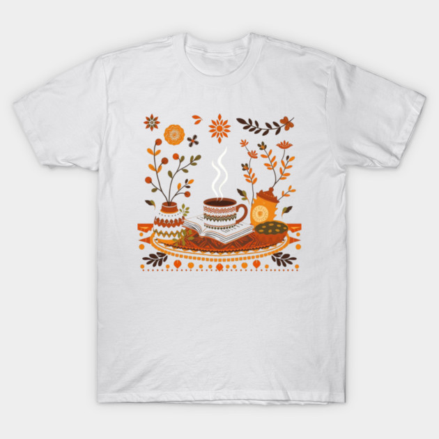 Retro Coffee Reading Time books T-Shirt by SR8891