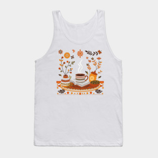 Retro Coffee Reading Time books Tank Top