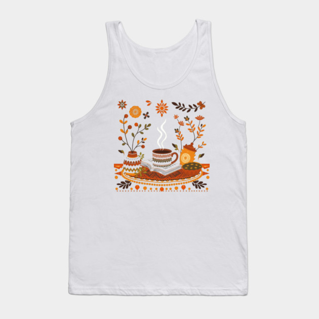 Retro Coffee Reading Time books Tank Top by SR8891