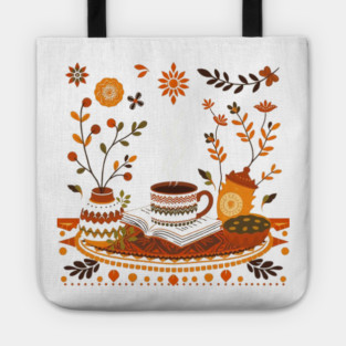 Retro Coffee Reading Time books Tote