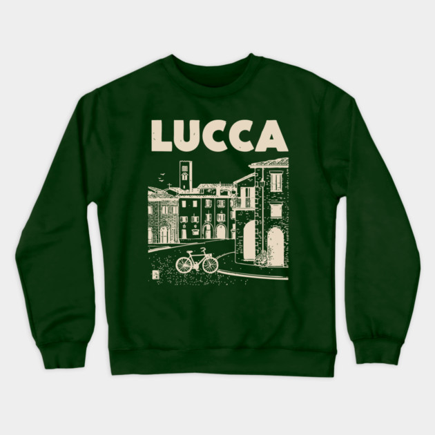 Lucca Italy - Vintage Graphic Travel Poster Crewneck Sweatshirt by TuncGK