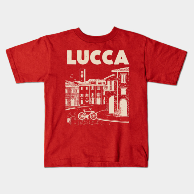 Lucca Italy - Vintage Graphic Travel Poster Kids T-Shirt by TuncGK