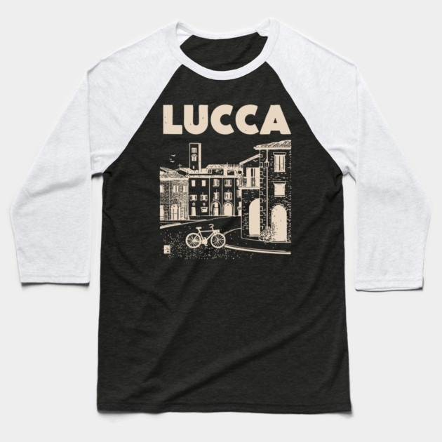 Lucca Italy - Vintage Graphic Travel Poster Baseball T-Shirt by TuncGK