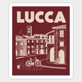 Lucca Italy - Vintage Graphic Travel Poster Magnet