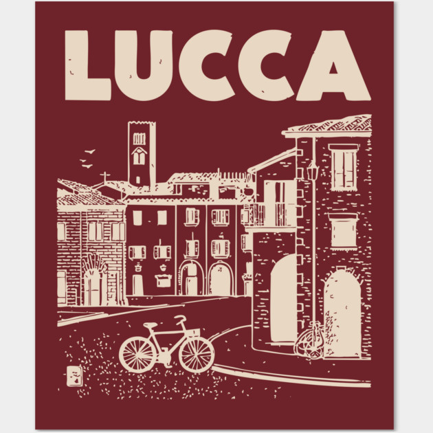 Lucca Italy - Vintage Graphic Travel Poster Wall Art by TuncGK