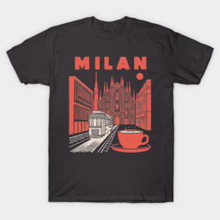 Milan Italy - Vintage Graphic Travel Poster T-Shirt