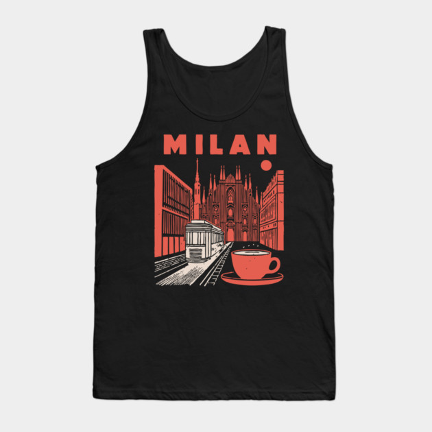 Milan Italy - Vintage Graphic Travel Poster Tank Top by TuncGK