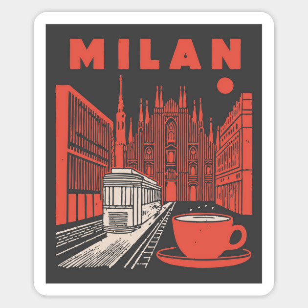 Milan Italy - Vintage Graphic Travel Poster Magnet by TuncGK