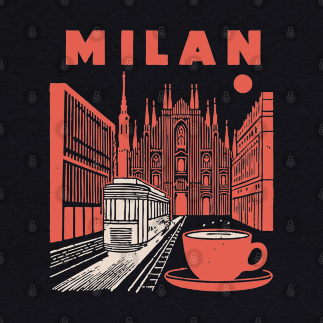 Milan Italy - Vintage Graphic Travel Poster by TuncGK