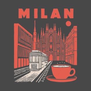 Milan Italy - Vintage Graphic Travel Poster T-Shirt
