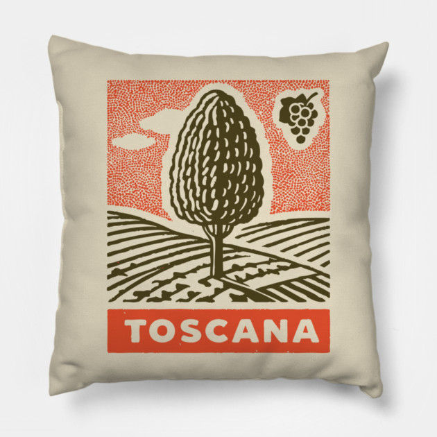 Tuscany Italy Vintage Travel Design Pillow by TuncGK