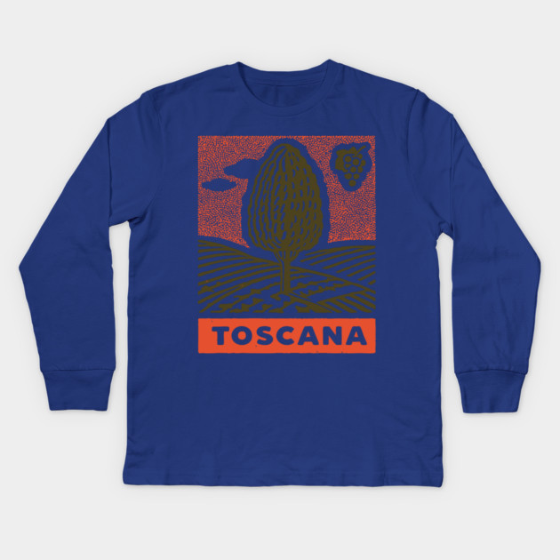 Tuscany Italy Vintage Travel Design Kids Long Sleeve T-Shirt by TuncGK