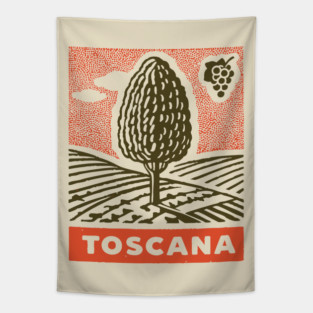 Tuscany Italy Vintage Travel Design Tapestry