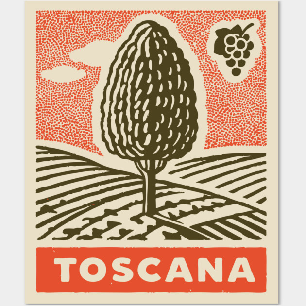 Tuscany Italy Vintage Travel Design Wall Art by TuncGK