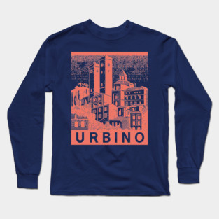 Urbino Italy Vintage Travel Design Long Sleeve T-Shirt