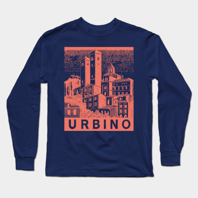 Urbino Italy Vintage Travel Design Long Sleeve T-Shirt by TuncGK