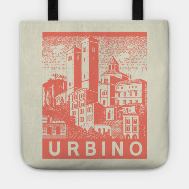 Urbino Italy Vintage Travel Design Tote by TuncGK