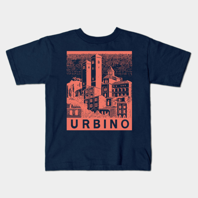 Urbino Italy Vintage Travel Design Kids T-Shirt by TuncGK