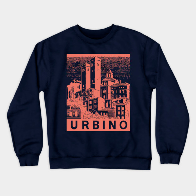 Urbino Italy Vintage Travel Design Crewneck Sweatshirt by TuncGK
