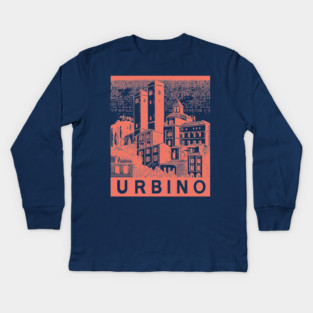 Urbino Italy Vintage Travel Design Kids Long Sleeve T-Shirt