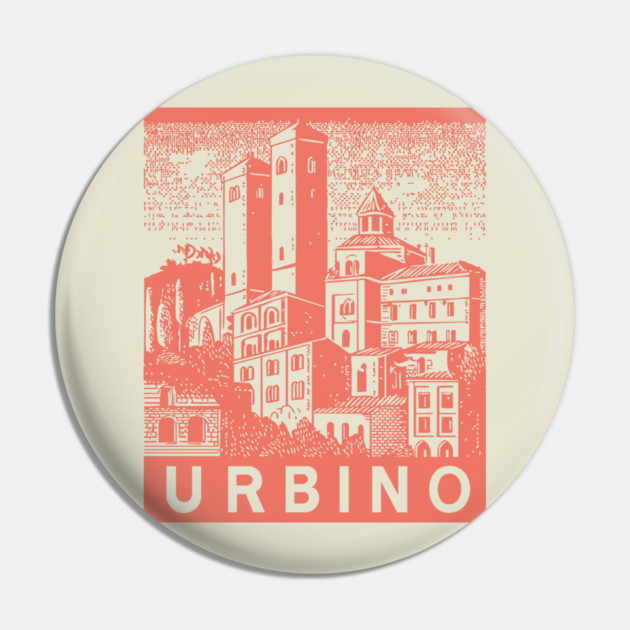 Urbino Italy Vintage Travel Design Pin by TuncGK