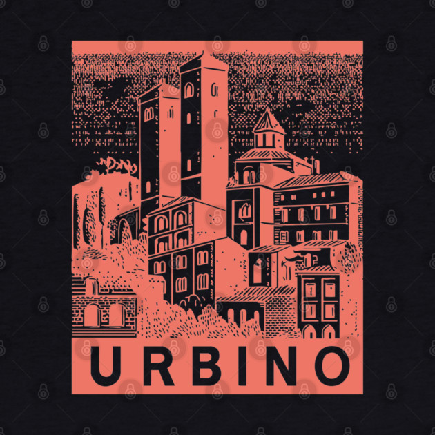 Urbino Italy Vintage Travel Design by TuncGK