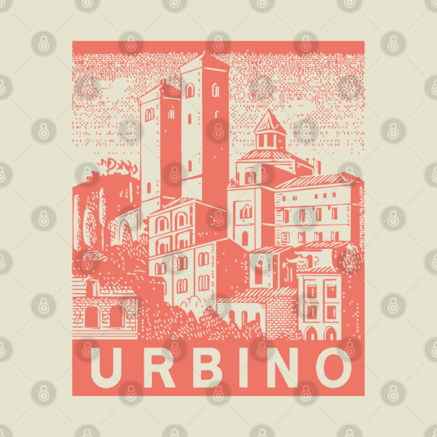 Urbino Italy Vintage Travel Design by TuncGK
