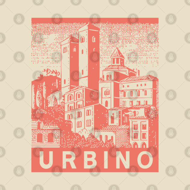 Urbino Italy Vintage Travel Design by TuncGK