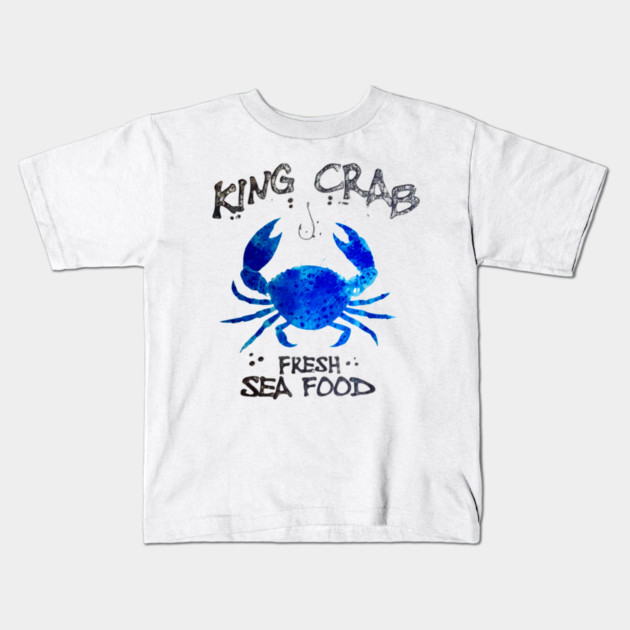 King Crab Fresh Seafood Watercolor Style Graphic Kids T-Shirt by Art2Wear