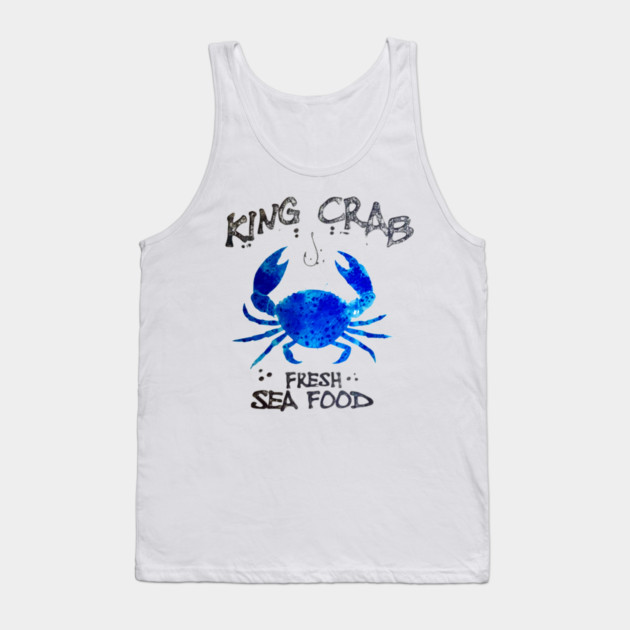 King Crab Fresh Seafood Watercolor Style Graphic Tank Top by Art2Wear