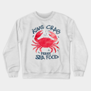 King Crab Fresh Seafood Watercolor Ocean Lover Crewneck Sweatshirt